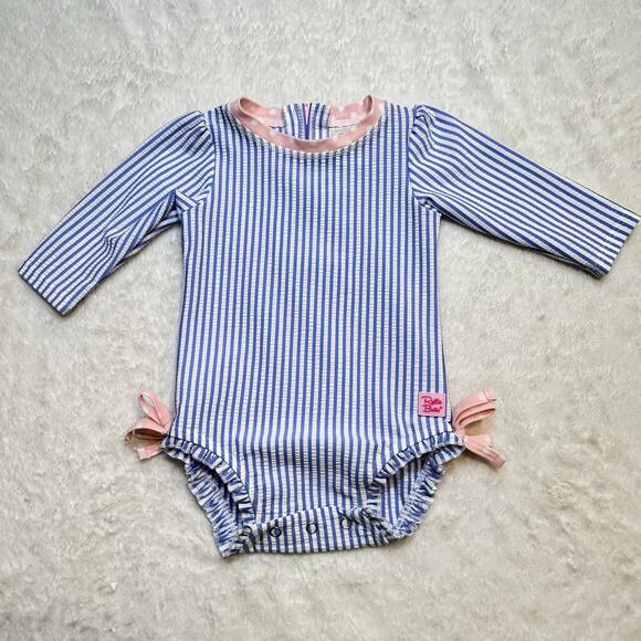 Rufflebutts Pink Ruffle Swimsuit 3-6 months seeksucker bathing suit - Picture 6 of 10